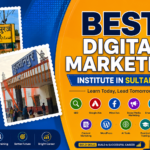 Best Digital Marketing Institute in Sultanpur featured image showing Sultanpur railway station and digital marketing course banner for students, job seekers, and professionals.